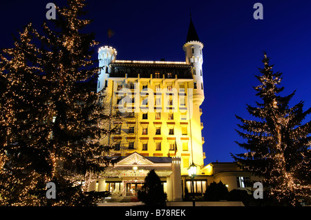 Palace Hotel, Gstaad, Alpi occidentali, Oberland bernese, Svizzera, Europa Foto Stock