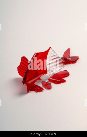 Auto fracassato il vetro spia Foto Stock