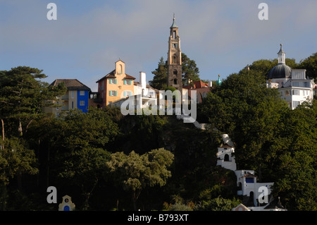 Portmeirion, Llyn Peninsula, Gwynedd, Wales, Regno Unito, Europa Foto Stock