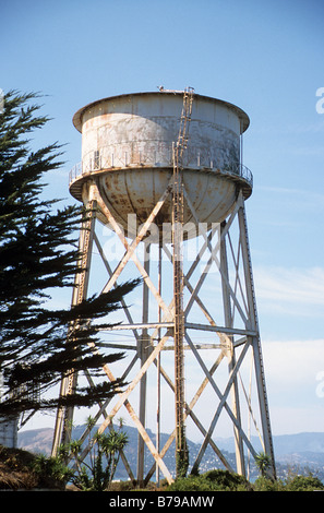 Alcatraz, Isola, la baia di San Francisco, il carcere di massima sicurezza, ex base militare, acqua torre, costruita nel 1905. Foto Stock