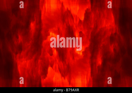 Spazio caldo - abstract colpo di fuoco e fiamme - dettaglio - immagine composita - alterata Foto Stock