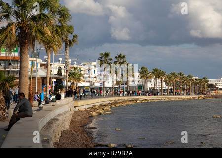 Paphos o porto di Paphos e il lungomare, Cipro Foto Stock