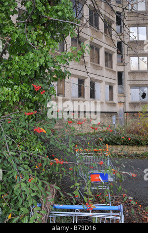 I quattro piani Casa Tricorno è stato costruito negli anni settanta - e stato vandalizzato e caduto in rovina. Foto Stock