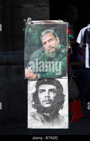 Che Guevara e di Fidel Castro poster Foto Stock