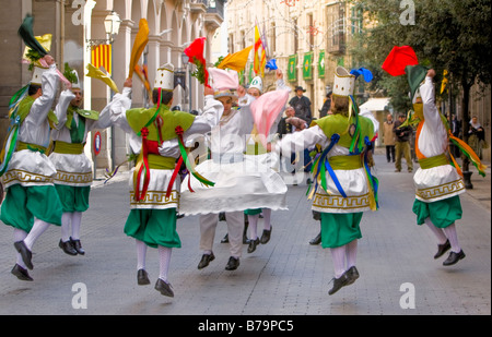 Es Cossiers celebrare la Diada, o catalano Giornata Nazionale, in Palma di Mallorca Foto Stock