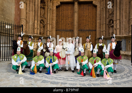 Es Cossiers & es Cavallets celebrare la Diada, o catalano Giornata Nazionale, in Palma di Mallorca Foto Stock