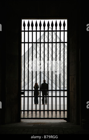 Piramidi del Louvre, Parigi Foto Stock