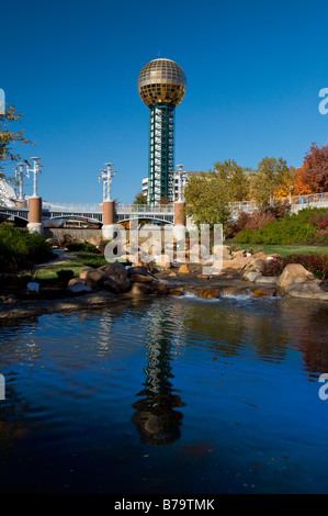 La Sunsphere al mondo s Fair Park a Knoxville in Tennessee Foto Stock