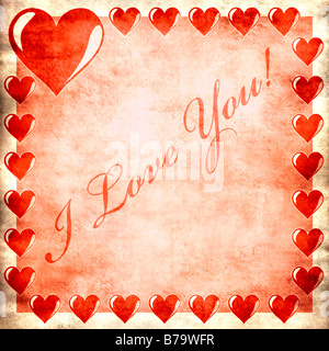 Vintage stilizzata Scheda di San Valentino Foto Stock