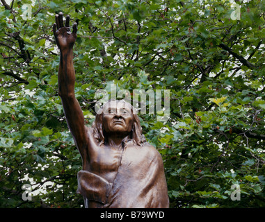 WASHINGTON - Statua di Capo Sealth a Seattle. Foto Stock