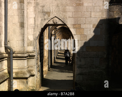 I contrafforti sul lato sud della navata aggiunta nel 1911 la Cattedrale di Winchester Hampshire Inghilterra Foto Stock