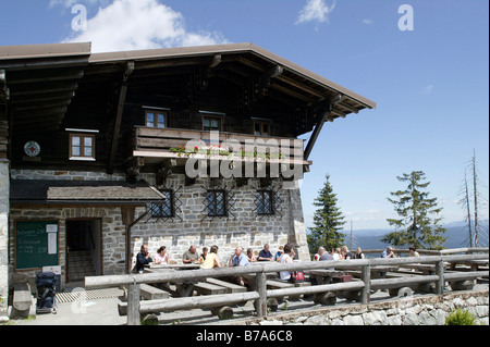 Lusenschutzhaus baita di montagna sul Monte Lusen nel Parco Nazionale della Foresta Bavarese vicino a Spiegelau, Baviera, Germania, Europa Foto Stock