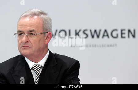 Martin Winterkorn, chief executive officer di Volkswagen AG, durante la dichiarazione finanziaria conferenza stampa del 13.03.2008 in W Foto Stock