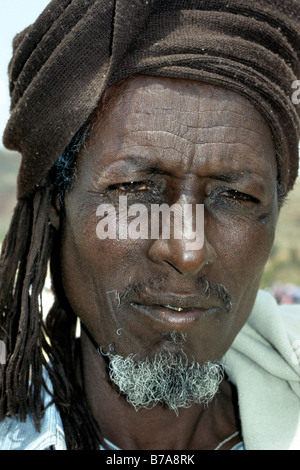 Close-up ritratto di Amhara uomo Foto Stock