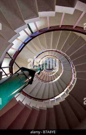 Scala all'interno del faro in Kovalam Kerala, India, Asia del Sud Foto Stock