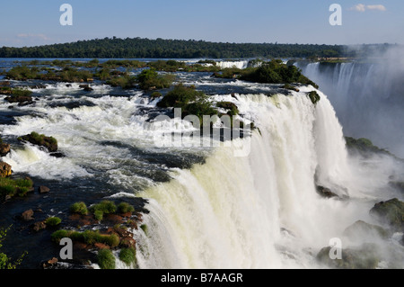 Cascate di Iguazu sui confini di Brasile e Argentina, Sud America Foto Stock