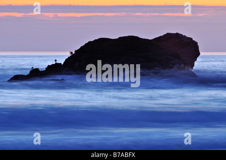 Tramonto a Meyers Creek Beach, pistola River State Park, Oregon Coast, Oregon, USA, America del Nord Foto Stock