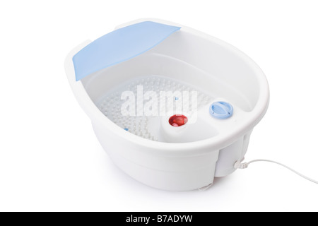 Piedi vibrante massaggiatore isolati su sfondo bianco Foto Stock