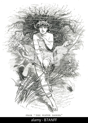 Acqua neonati racconto fairy Land bambini Bambini romanzo Il Rev.do Charles Kingsley 1862-1863 come un numero di serie di Macmillan's Magazine, w Foto Stock