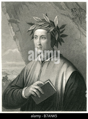 Duranti degli Alighieri (Maggio/Giugno c.1265 - Settembre 14, 1321), comunemente noto come Dante Alighieri, fu un poeta fiorentino Foto Stock