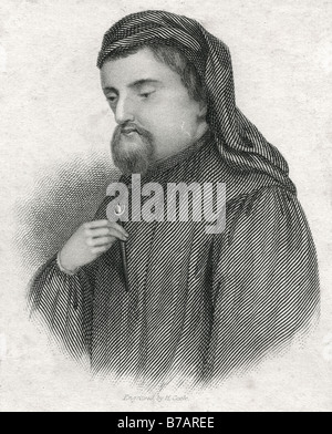 Geoffrey Chaucer (c. 1343 - 25 ottobre 1400) era un autore inglese, poeta e filosofo, burocrate, cortigiano e diplomatico. Althou Foto Stock