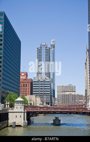 Fiume nella città di Chicago, Illinois, Stati Uniti d'America Foto Stock