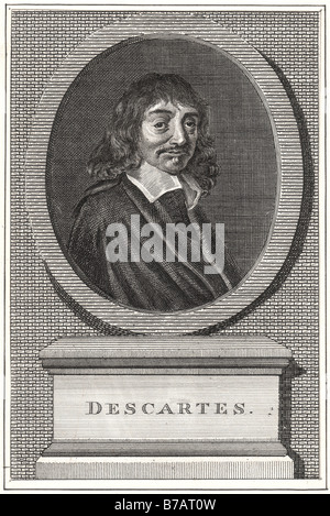 Rene Descartes René Descartes (31 marzo 1596 - 11 febbraio 1650), noto anche come Renatus Cartesius (forma latinizzata),[2] era un Fre Foto Stock