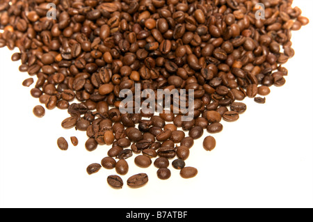 Schizzi di caffè in grani Foto Stock