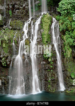 Grand Galet Langevin cascata lungo la valle del fiume isola di Reunion Foto Stock