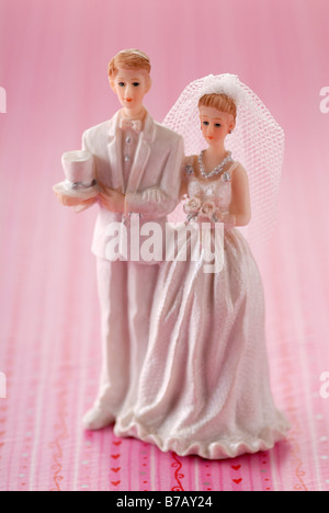 Sposa e lo Sposo cake topper Foto Stock