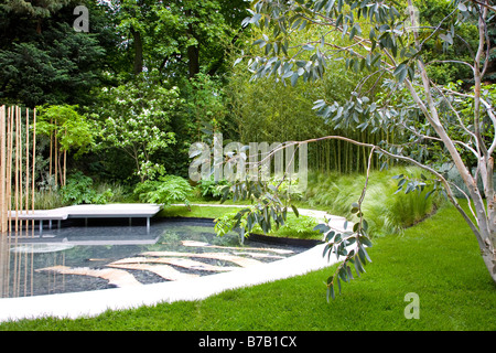 Bamboo garden "d'Argento" Moonlight da Haruko Seki e Makoto Saito al Chelsea Flower Show 2008 Foto Stock