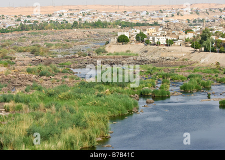 Vista della Prima Cataratta del Nilo vicino a Aswan Egitto Foto Stock