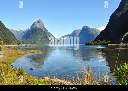 Milford Sound, Fiordland in Nuova Zelanda Foto Stock