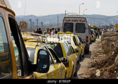 Checkpoint Huwwara al di fuori di Nablus in Cisgiordania Palestina Foto Stock