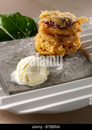 Frittelle di mele dessert Foto Stock