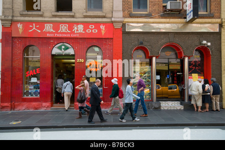 Melbourne s Chinatown Little Bourke Street Foto Stock
