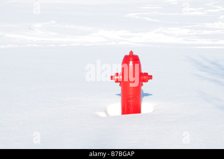 Idrante di fuoco nella neve Foto Stock