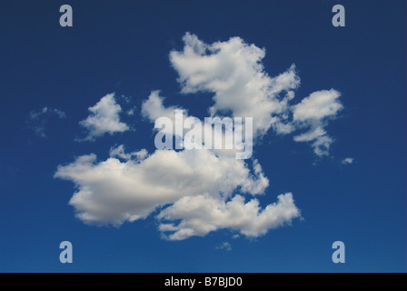 Soffice nuvola bianca contro un luminoso cielo blu Foto Stock