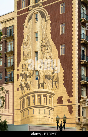 Oregon periodo pionieristico murale di Richard Haas su Oregon Historical Society edificio ex Sovereign Hotel Portland Oregon USA Foto Stock