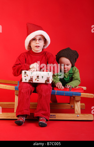 Babbo Natale e Natale gnome Foto Stock