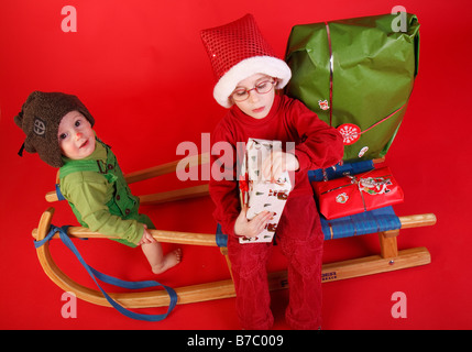 Babbo Natale e Natale gnome Foto Stock