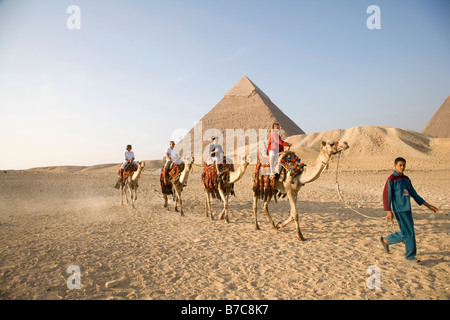 Piramidi di Giza, il Cairo, Egitto Foto Stock