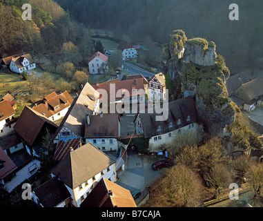 Tüchersfeld in Fränkische Schweiz ("Svizzera Francone'), Baviera, Germania. Foto Stock