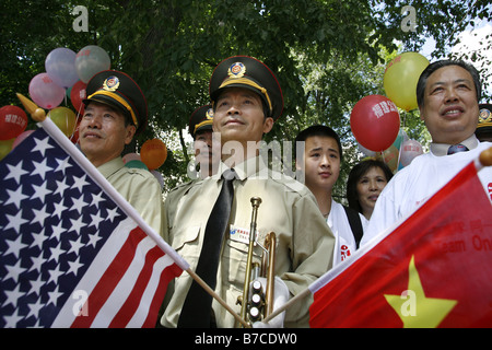 Americano cinese celebrazione, City Hall di New York City, Stati Uniti d'America Foto Stock