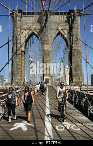 Ponte di Brooklyn, New York City, Stati Uniti d'America Foto Stock