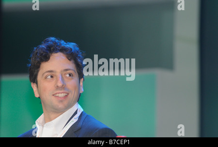 Ritratto di Sergey Brin, co-fondatore e presidente di Google, per partecipare a una conferenza sui nuovi media a Gerusalemme, Israele. Foto Stock