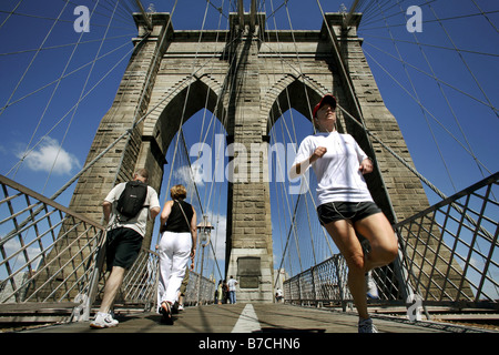 Ponte di Brooklyn, New York City, Stati Uniti d'America Foto Stock