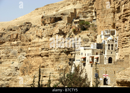 Monastero di San Giorgio Il Hozebite nel deserto della Giudea vicino a Gerico, Israele Foto Stock