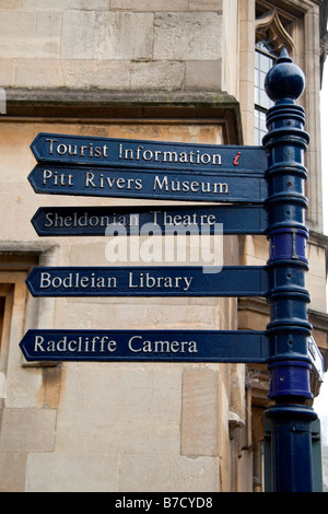 Cartello pedonale (per turisti ) su High Street, Oxford, Inghilterra. Gen 2009 Foto Stock