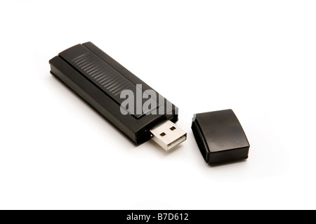 Aperto unità USB su sfondo bianco Foto Stock
